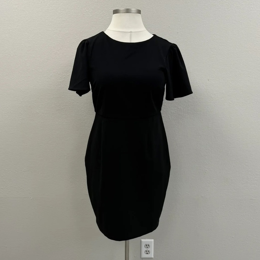 Lark & Ro Black Short Sleeve Sheath Dress - Size 16